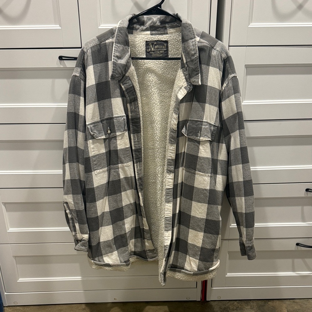 Natural Reflections Gray and White Teddy Jacket